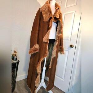 RIZAL natural leather/goat skin long coat size S/M